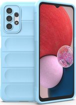Mobigear Hoesje geschikt voor Samsung Galaxy A13 4G Telefoonhoesje Flexibel TPU | Mobigear Bumpy Backcover | Galaxy A13 4G Case | Back Cover - Blauw