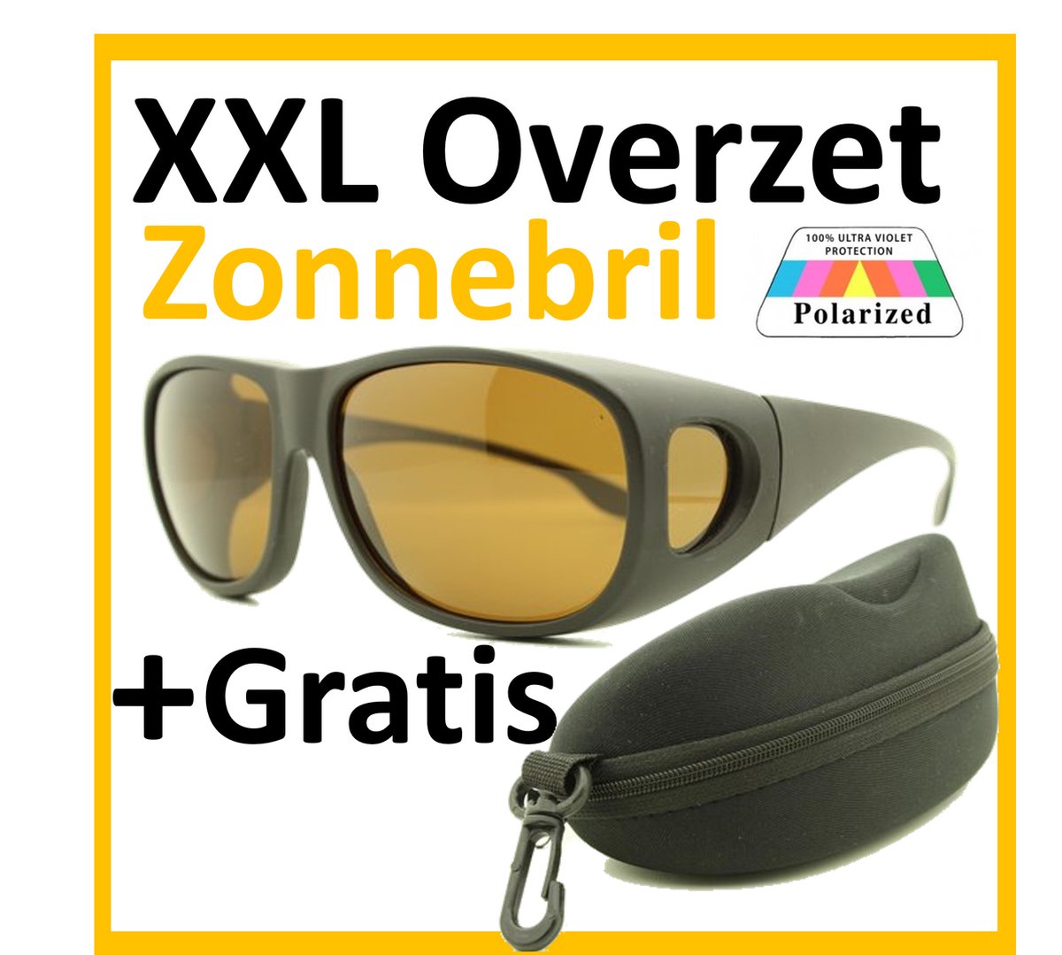 XXL Overzet zonnebril Heren/Dames - Inclusief brillen koker - extra groot - Polorized... bol.com