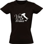 Vive la France Dames T-shirt | Italië | Frankrijk | Rome | Parijs | Topografie | Aardrijkskunde | cadeau | kado  | shirt