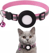 Kattenhalsband geschikt voor Apple AirTag - apple airtag kattenband - Veilig, lichtgewicht en comfortabel - Kattenhalsband reflecterend - kunststof Roze - airtag halsband voor katten kat - air