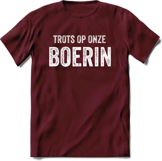 T-Shirt Knaller T-Shirt|Trots op de boerin / Boerenprotest / Steun de boer|Heren / Dames Kleding shirt|Kleur Burgundy|Maat M