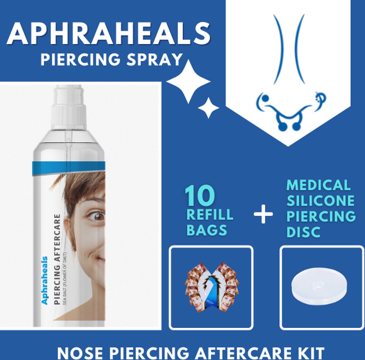 Aphraheals - Piercing Nazorg Spray - Neus Verzorgingsset