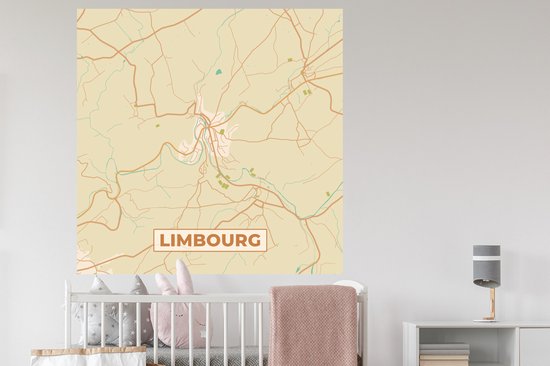 Stickers muraux - Limbourg - België - Plan de la ville - Carte - Carte - 120x120 cm - Feuille adhésive XXL