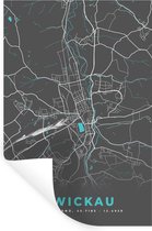 Stickers muraux - Allemagne - Blauw - Zwickau - Plan de la ville - Carte - Plan d'étage - 20x30 cm - Feuille adhésive