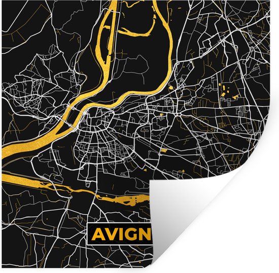 Stickers muraux - Plan d'étage - Carte - Avignon - France - Plan de ville - 80x80 cm - Film adhésif