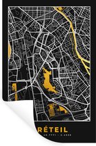 Muurstickers - Sticker Folie - Plattegrond – Stadskaart – Créteil - Frankrijk - Kaart - 40x60 cm - Plakfolie - Muurstickers Kinderkamer - Zelfklevend Behang - Zelfklevend behangpapier - Stickerfolie