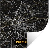 Stickers Stickers muraux - France - Perpignan - Carte - Plan - Plan de ville - 120x120 cm - Feuille adhésive XXL