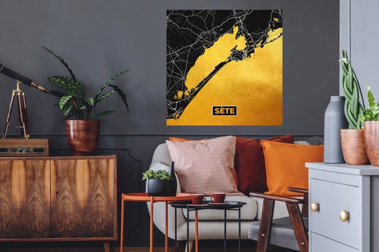 Stickers Stickers muraux - Plan de ville - France - Plan - Sète - Carte - 50x50 cm - Film adhésif