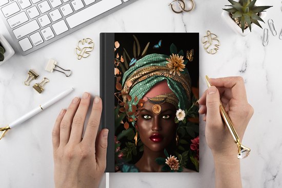 Carnet - Carnet d'écriture - Femme - Fleurs - Papillons - Plantes - Bijoux - Luxe - Carnet - Format A5 - Bloc-notes - Cadeaux Sinterklaas - Cadeaux pour enfants - Cadeaux chaussures - Petits cadeaux