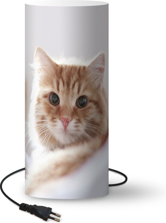 Lamp Nachtlampje Tafellamp slaapkamer Kat Rood Bed Meisjes Kinderen