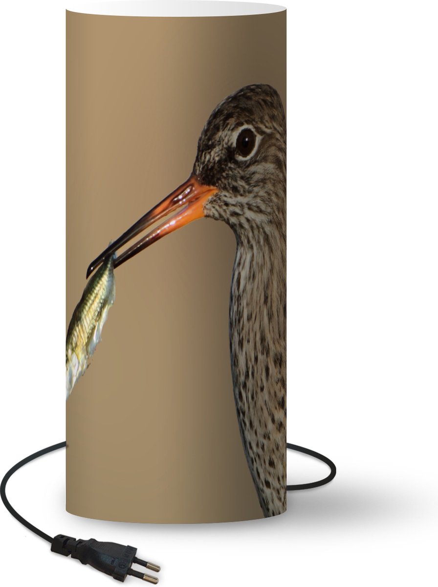 Lamp - Nachtlampje - Tafellamp slaapkamer - Een tureluur met een vis tussen zijn snavel - 70 cm hoog - Ø29.6 cm - Inclusief LED lamp