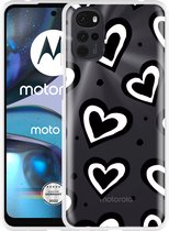 Motorola Moto G22 Hoesje Watercolor Hearts - Designed by Cazy