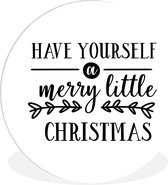 Citation de Noël Passez un joyeux petit Noël avec un fond blanc Assiette en plastique cercle mural - ⌀ 30 cm - peinture ronde - impression photo sur cercle mural en plastique (forex) / cercle vivant / (décoration murale)