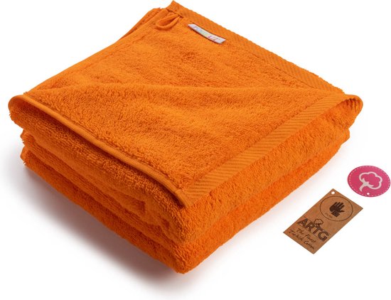 ARTG® Towelzz - AR035 - Handdoekset - 100% Katoen - 50 x 100 cm - Oranje - Bright Orange - Set 5 stuks