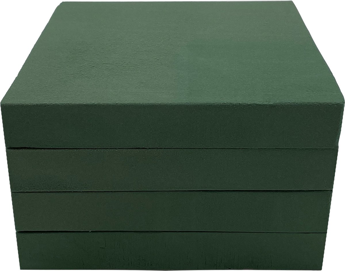 4 STUKS Steekschuim Groen / Oasis - Vochtig & Droog Gebruik - 26 cm x 26 cm x 4 cm - Vierkant Design Sheet - Hobby / Decoratie Materiaal