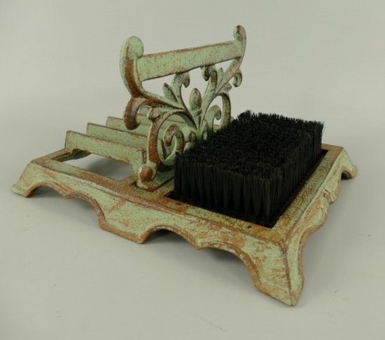 Foto: Maddeco schoenschraper met borstel groen gietijzer
