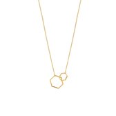 Goud Plated Ketting with Dubbele Hexagon