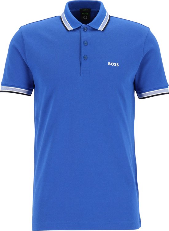HUGO BOSS Paddy regular fit polo - polo à manches courtes pour hommes - bleu (contraste) - Taille : XXL