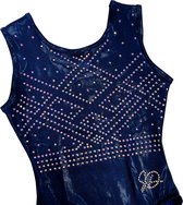 Sparkle&Dream Turnpakje Nadia Navy Blauw - ASM | 164-176 - Gympakje voor Turnen en Gymnastiek