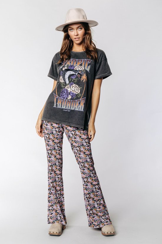 Colourful Rebel Tropic Snake Acid Boxy Tshirt - Maat XS