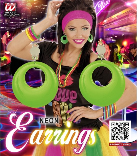 Disco seventies oorbellen neon - Jaren 70 accessoires | bol.com