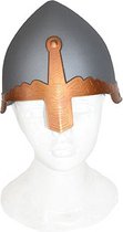 Grijze ridder verkleed soldaten helm voor volwassenen van plastic