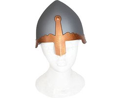 Grijze ridder verkleed soldaten helm - voor volwassenen - van kunststof - Ridders thema