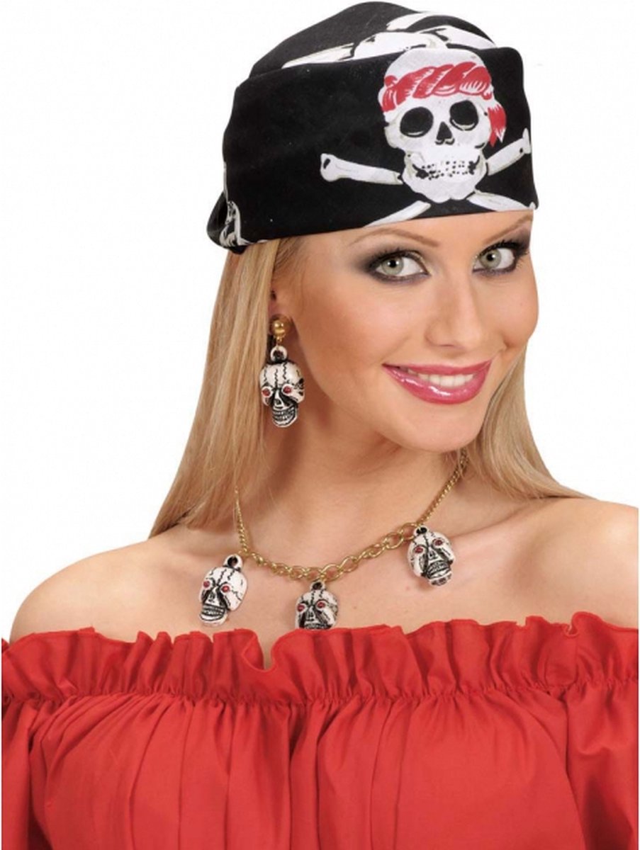 Doodskop verkleed bandana piraat Carnaval spullen piraten |