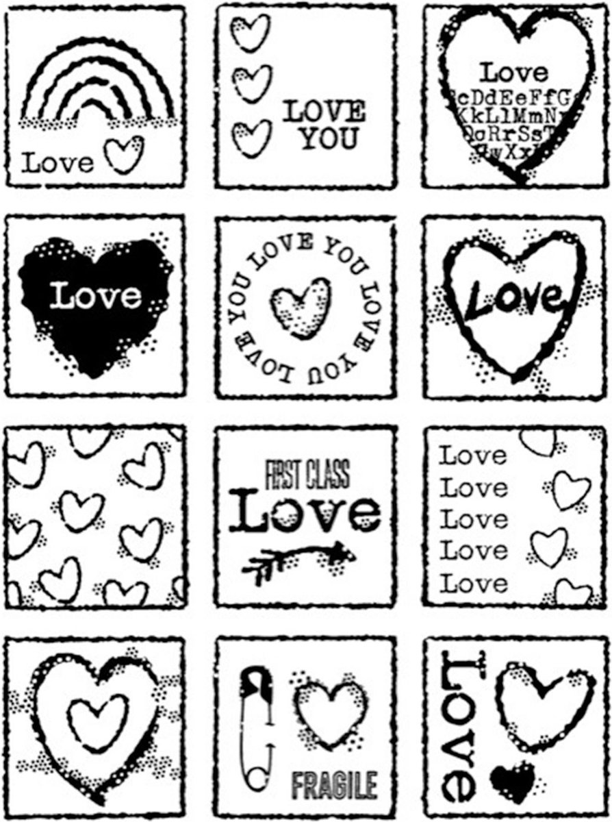 Woodware Clear singles stempel Love squares