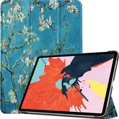 Mobigear - Tablethoes geschikt voor Apple iPad Air 5 (2022) Hoes | Mobigear Tri-Fold Bookcase - Amandelbloesem