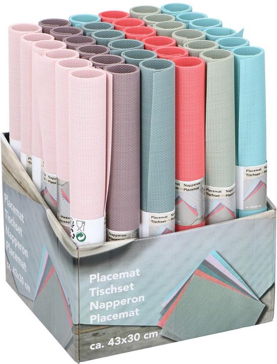 Placemat kunststof 43x30cm (1 stuk) assorti bol
