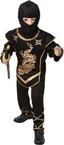 Zwart ninja kostuum voor kinderen 110-122 (4-6 jaar)