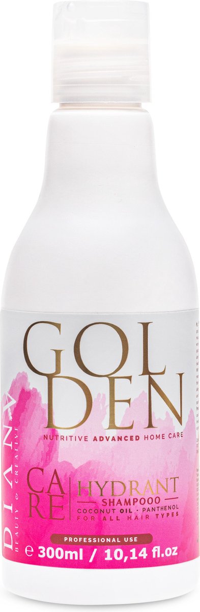 Shampoo Golden 300 ml na kappersbehandelingen en dagelijkse verzorging - Zonder sulfaten en Siliconen voor Optimale Hydratatie en Anti-Frizz - houden effect Protein en Keratine behandeling