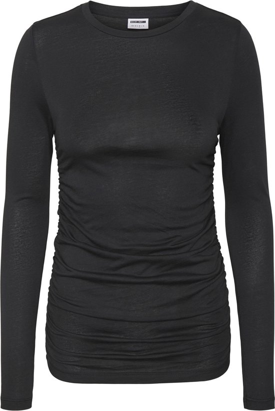 NOISY MAY NMAPRIL L/S O-NECK ROUCHING TOP NOOS Dames Top - Maat XS