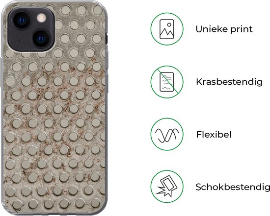 Coque iPhone 13 mini - Rouille - Clous - Fer - Siliconen