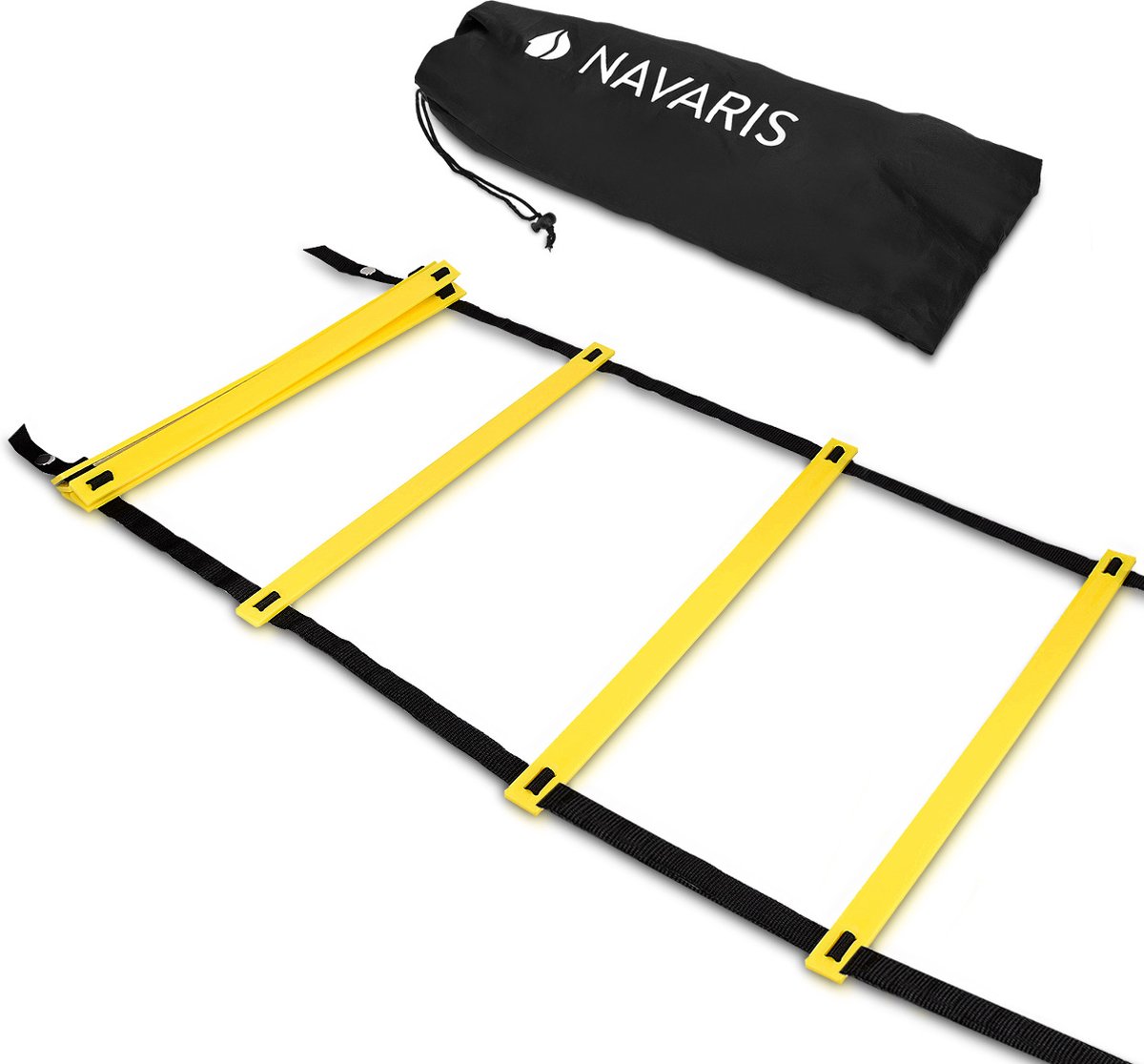 Navaris snelheidsladder 6m - Behendigheidsladder met 12 verstelbare ringen - Indoor/outdoor voetbal- en fitnesstraining - Voor kinderen of volwassenen