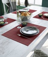 Mistral Home - Set van 4 placematten – Duurzaam - Katoen polyester - 4x 35x45 cm – Bordeaux
