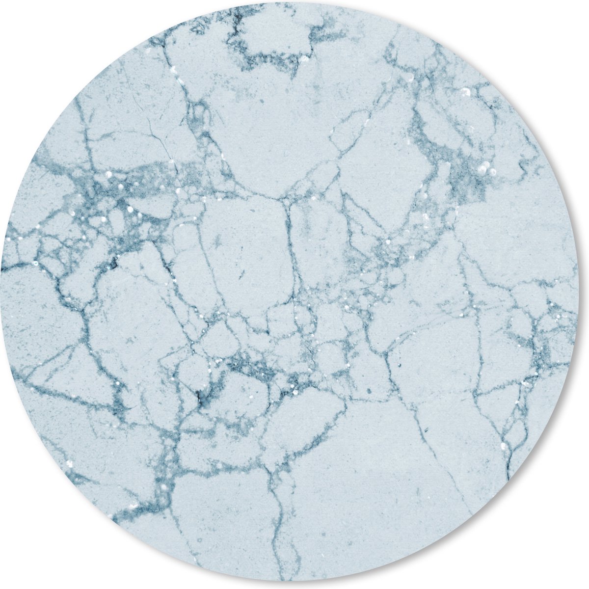 Muismat rond 50x50 cm - Mousepad Marmer - Blauw - Patronen - Ronde muismatten
