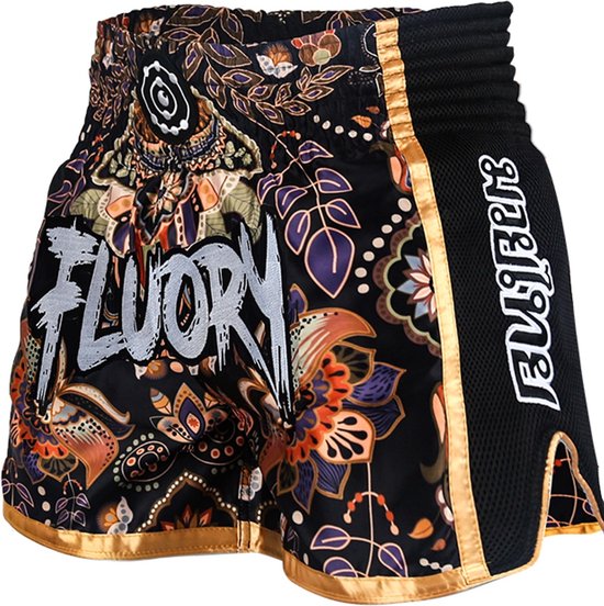 Fluory Muay Thai Short Kickboks Broek Flowers maat XL - Fluory