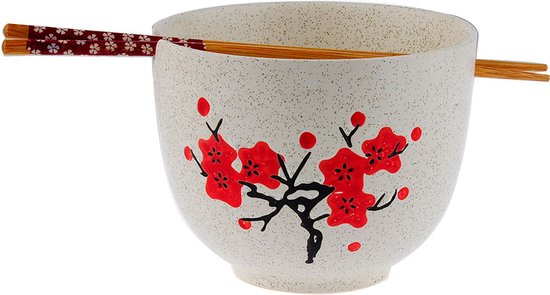Sushi set met schaaltjes, eetstokjes/chopsticks en oplegger voor eetstokjes - Rood/Crème Sushi set met schaaltjes, eetstokjes/chopsticks en oplegger voor eetstokjes - Rood/Crème