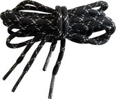 Schoenveter Lacy - zwart-grijs 120cm lang x 4mm breed - Onefashion