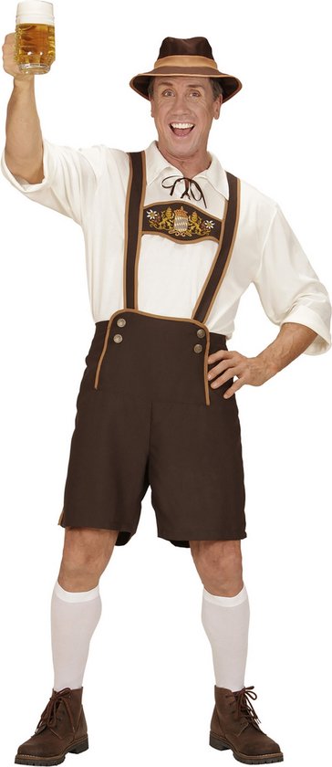 Widmann - Boeren Tirol & Oktoberfest Kostuum - Mr Skoll Beierse - Man - Bruin - Medium - Bierfeest - Verkleedkleding