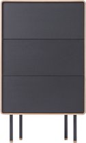 Gazzda Fina drawer houten ladekast linoleum nero whitewash - 60 x 100 cm