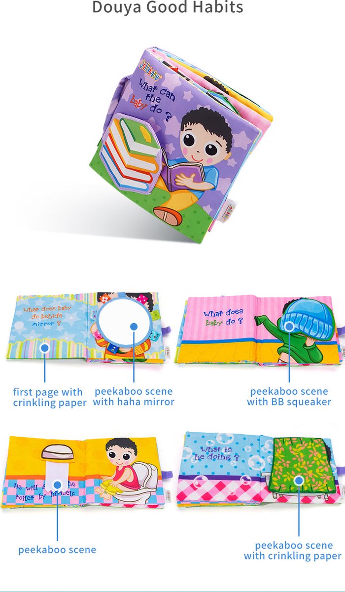 Baby speelgoed/ schoencadeautjes sinterklaas/ Educatief Baby Speelgoed /sinterklaas/ kerstcadeau/Zacht Baby boek /vakantieboek voor kinderen/Zacht Speelgoed/Speelgoed voor baby/ Speelgoed Voor Kinderen/baby boekje/ "what can the baby do"thema van Dikke Dikkie — afbeelding 2
