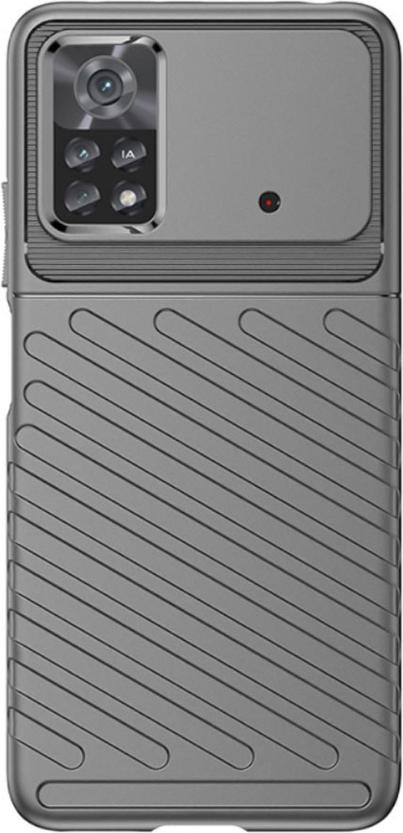 Just in Case hoesje geschikt voor Poco X4 Pro - Siliconen Hoesje met Grip - Zwart