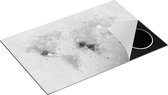 Chefcare Inductie Beschermer Wereldkaart met Verfvlekken - Abstract - Zwart Wit - 81,2x52 cm - Afdekplaat Inductie - Kookplaat Beschermer - Inductie Mat