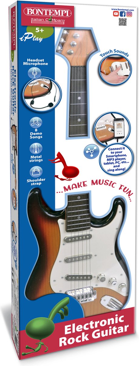 Bontempi Electronic Rock Guitar with connection to music devices | bol.com