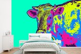 Papier peint Papier peint photo en vinyle - Vache Popart largeur 390 cm x hauteur 260 cm - Tirage photo sur papier peint (disponible en 7 tailles)