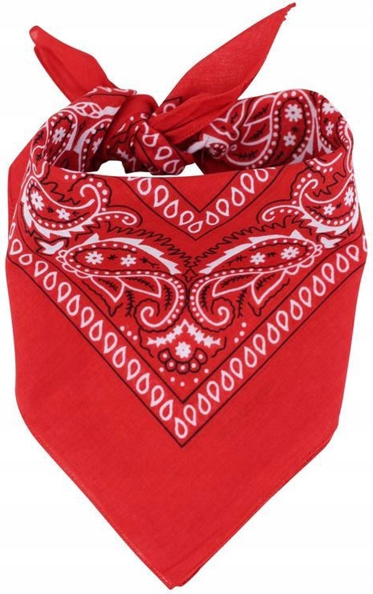 Goedkoopste 100x rode boeren zakdoek zakdoeken bandana 53x53cm
