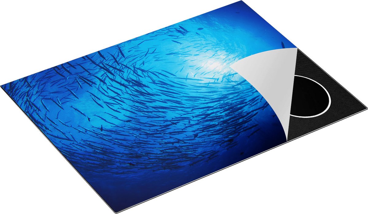 Chefcare Inductie Beschermer Zwerm Vissen in de Oceaan - 70x50 cm - Afdekplaat Inductie - Kookplaat Beschermer - Inductie Mat